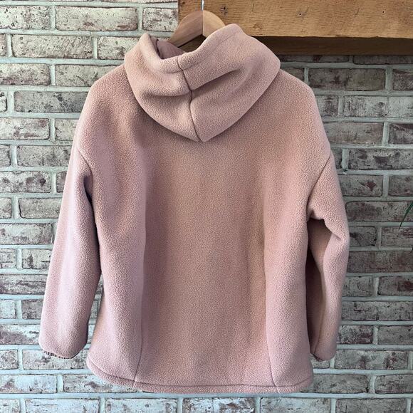 FABLETICS: Lotta Teddy Half-Zip Hooded Jacket Peach Small Oversized ( H328) - Picture 6 of 8